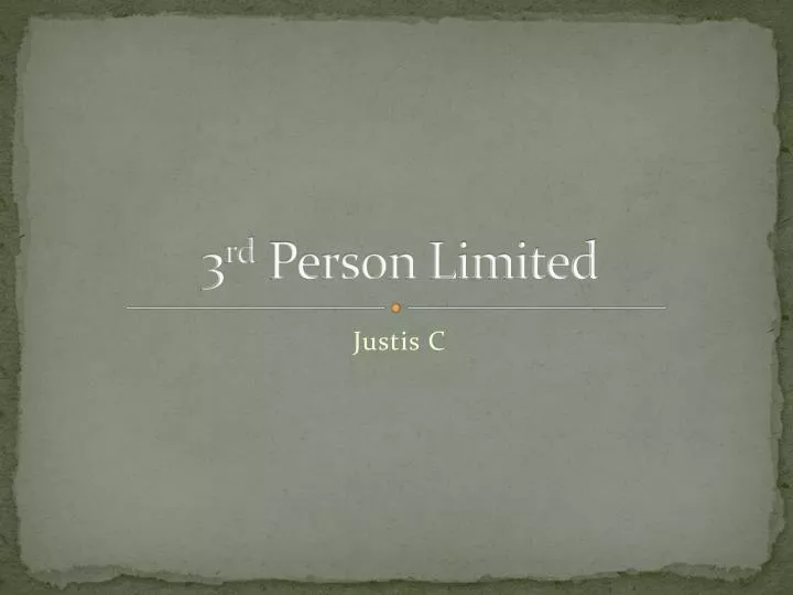 3 rd person limited