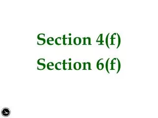 Section 4(f) Section 6(f )