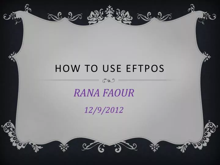 how to use eftpos