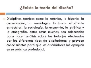 existe la teor a del dise o