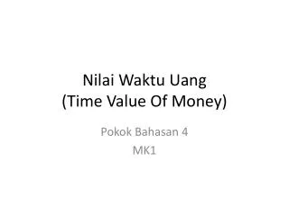 nilai waktu uang time value of money