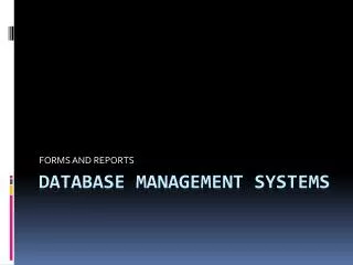 dATABase management systems