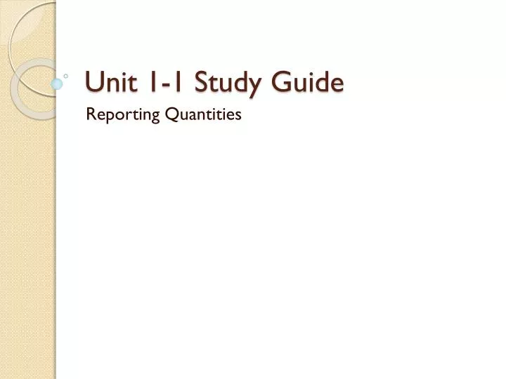 unit 1 1 study guide