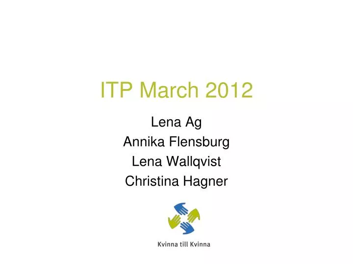 itp march 2012