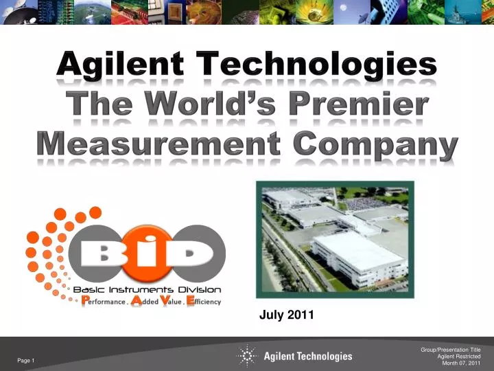 agilent technologies the world s premier measurement company