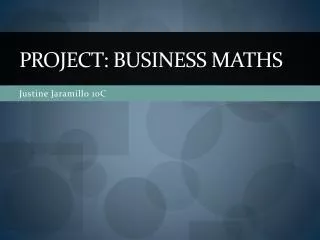 Project: business Maths