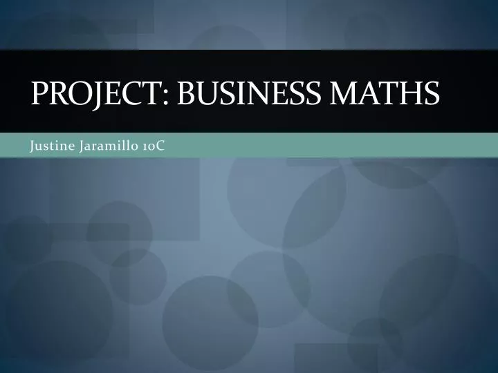 project business maths
