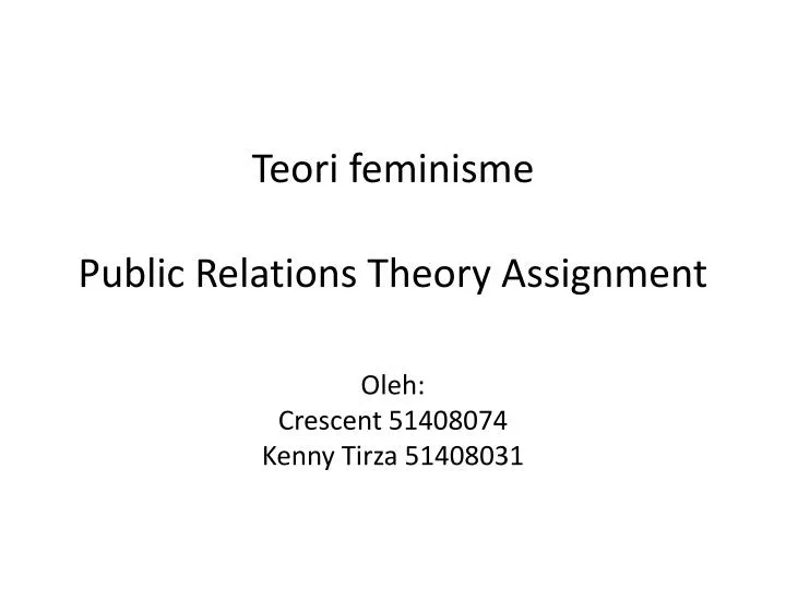 teori feminisme public relations theory assignment