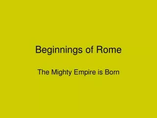 Beginnings of Rome