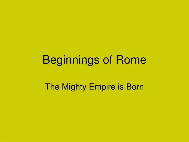 beginnings of rome