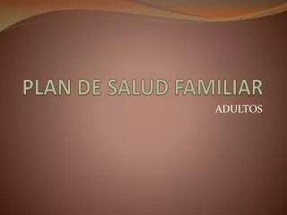 plan de salud familiar
