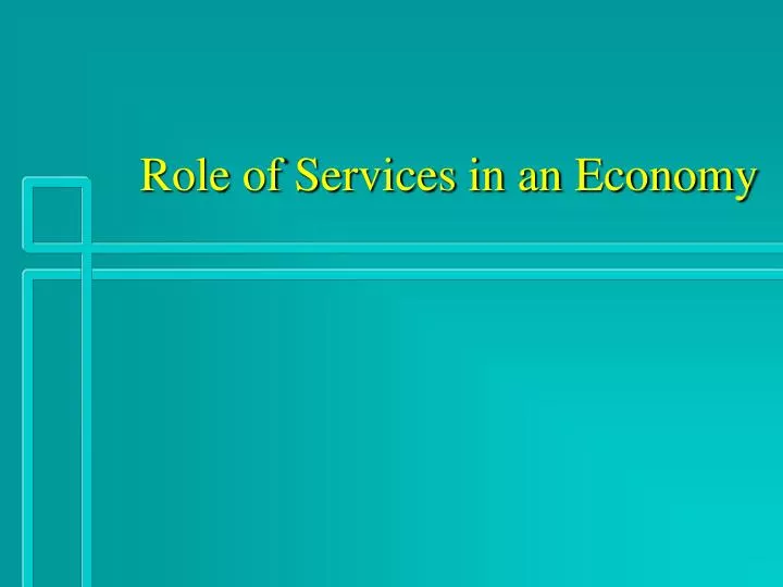 role of services in an economy