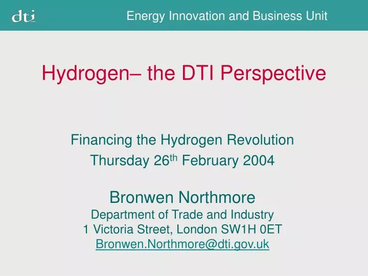 hydrogen the dti perspective