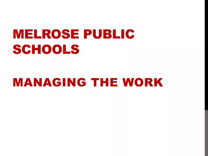 melrose public schools