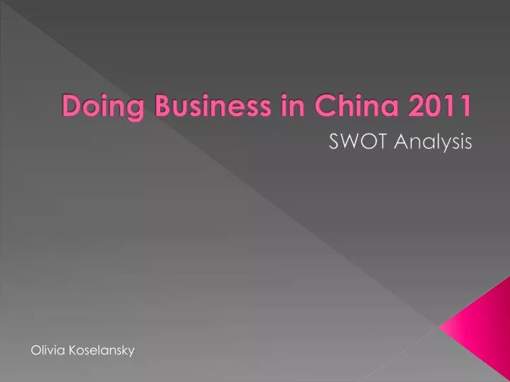 doing business in china 2011