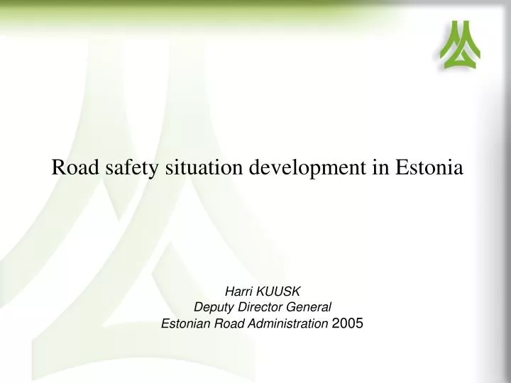 road safety situation development in estonia