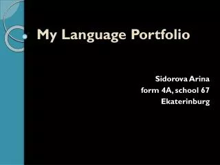 My Language Portfolio