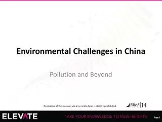 Environmental Challenges in China