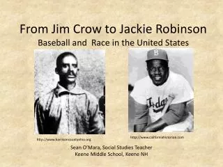 From Jim Crow to Jackie Robinson Baseball and Race in the United States