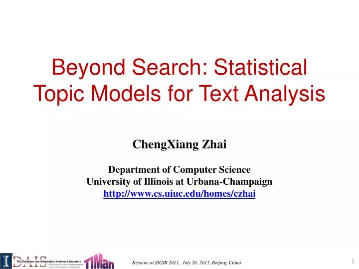 beyond search statistical topic models for text analysis