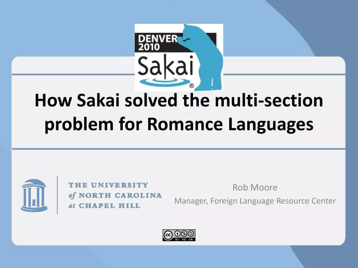 how sakai solved the multi section problem for romance languages