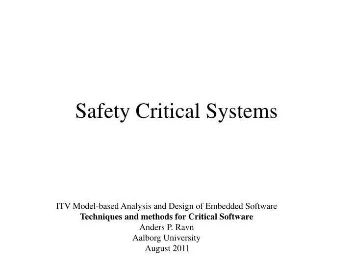 safety critical systems