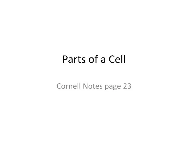 parts of a cell