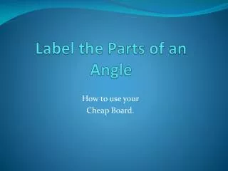 Label the Parts of an Angle