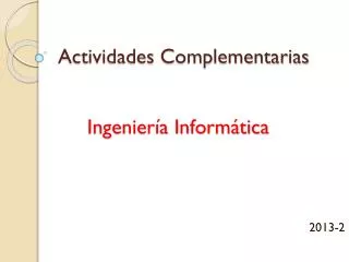 actividades complementarias