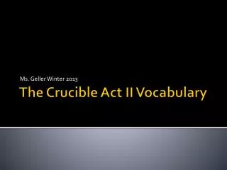 The Crucible Act II Vocabulary
