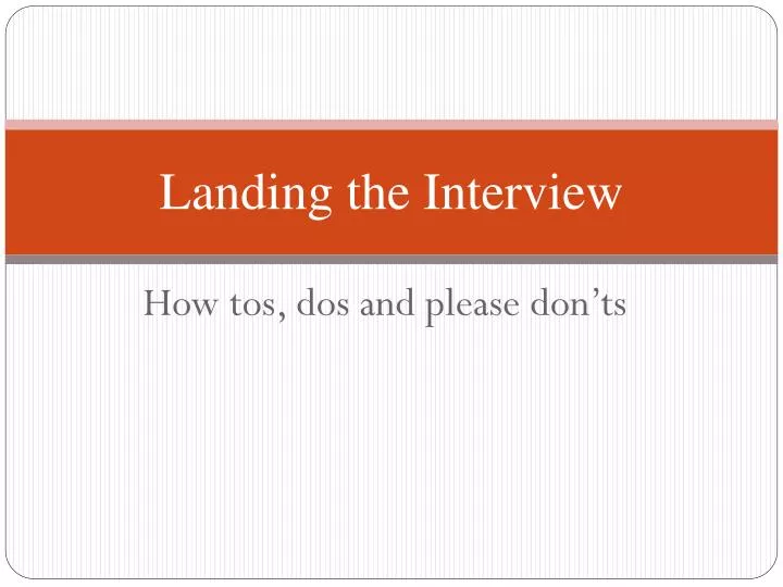 landing the interview