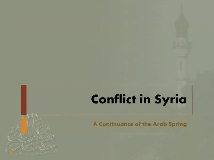 conflict in syria