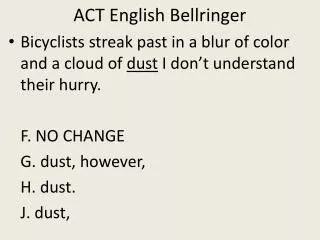 ACT English Bellringer