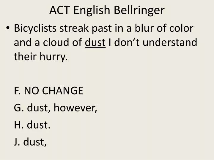 act english bellringer