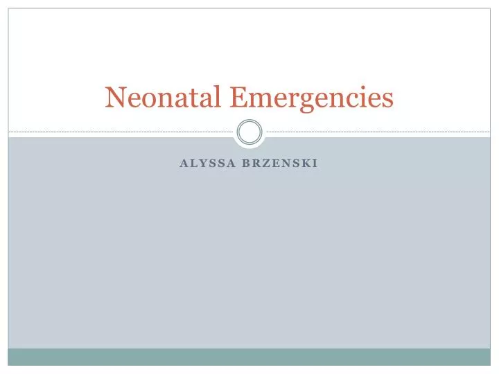 neonatal emergencies
