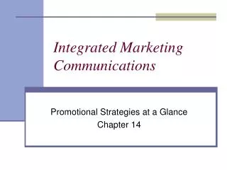 Integrated Marketing Communications