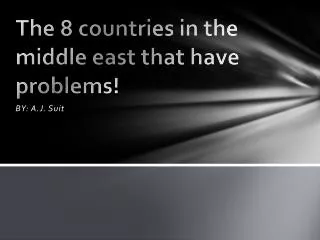 The 8 countries in the middle east that have problems!