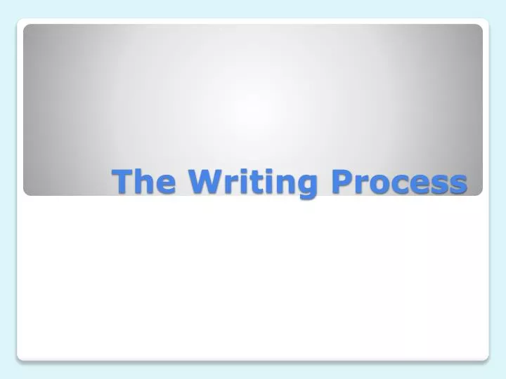 the writing process