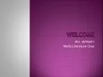 Welcome - slide 1