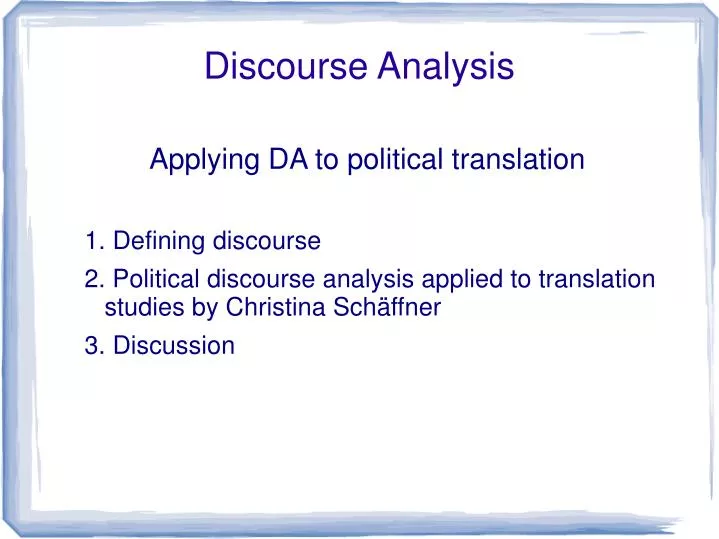 discourse analysis