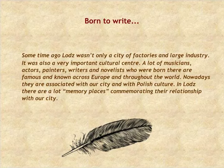 born to write