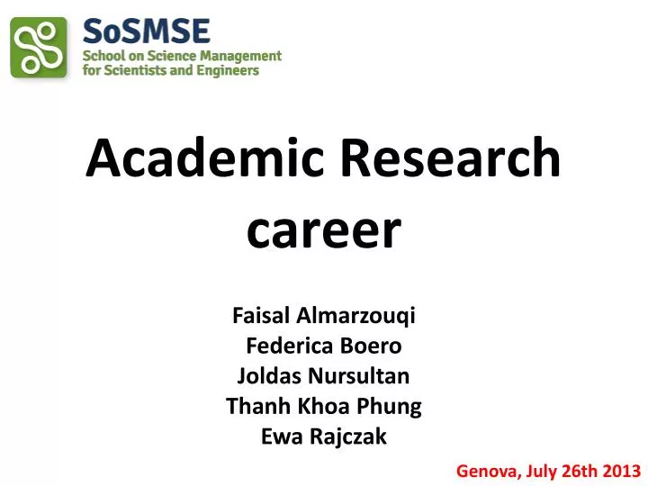 academic job research presentation