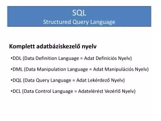 sql structured query language