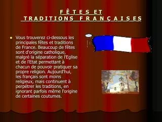 f t e s e t t r a d i t i o n s f r a n a i s e s