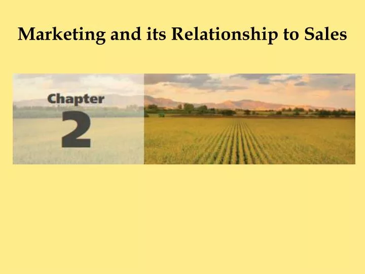 marketing and its relationship to sales