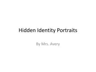 Hidden Identity Portraits