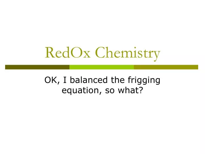 redox chemistry