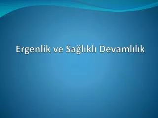 ergenlik ve sa l kl devaml l k