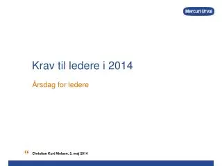 krav til ledere i 2014