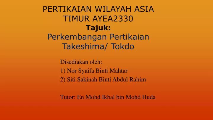 pertikaian wilayah asia timur ayea2330 tajuk perkembangan pertikaian takeshima tokdo